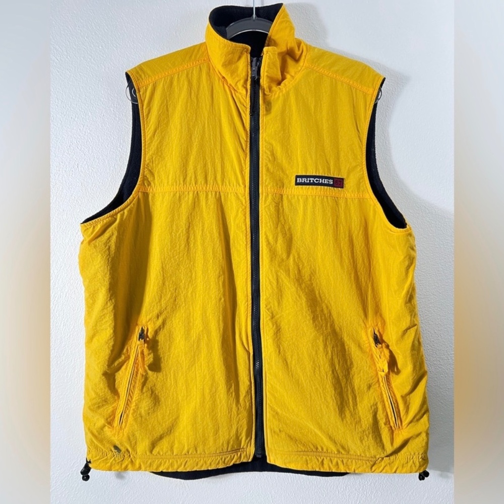 Britches Mens Freestyle Fleece Lined Zip Up‎ Pocket Reversible Vest L
